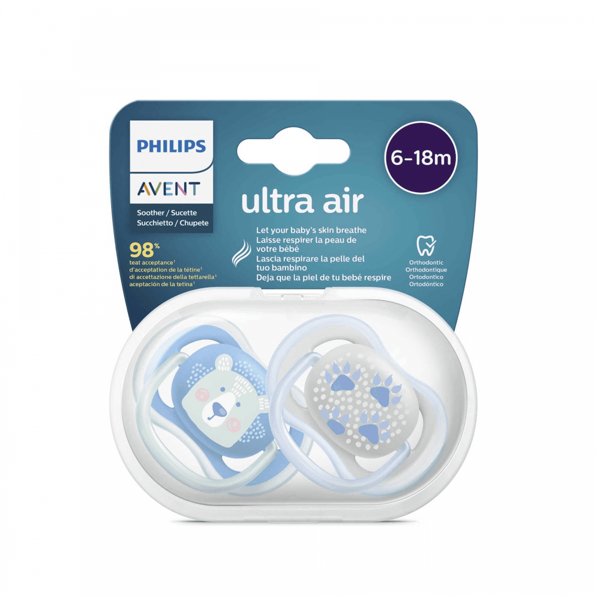 CHUPETAS ULTRA AIR DECO 6-18M PHILIPS AVENT