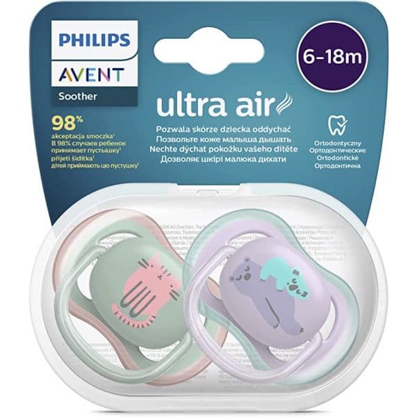 Philips Avent 2 Chupetas Silicone Ultra Air 6-18M