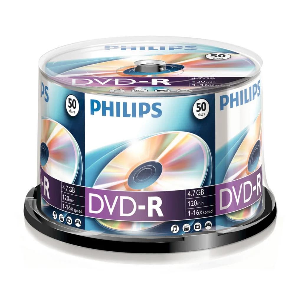 Philips DVD-R 4,7GB 16x Pack de 50 - DM4S6B50F