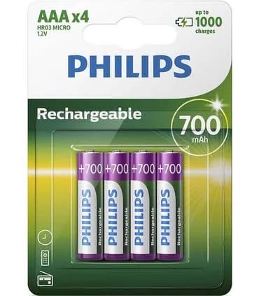 Pack de 4 Pilas AAA Philips / Recargáveis