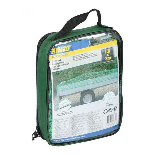 Kinzo Rede de proteção para reboque 1,6x3m Maas 45mm com Bungee Cord
