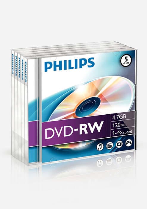 Philips DVD+R 4.7GB 4X Jewell Pack 5