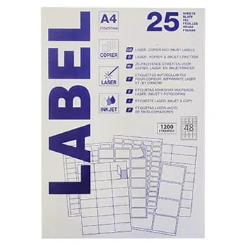 Etiquetas Laser/Copy/Inkjet 45,7×21,2mm 25fls A4 1200un
