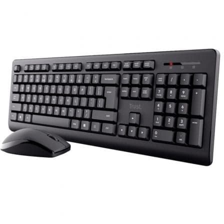 Teclado Trust Primo Wireless Deskset + Rato + Sem Fios Preto (Espanhol)
