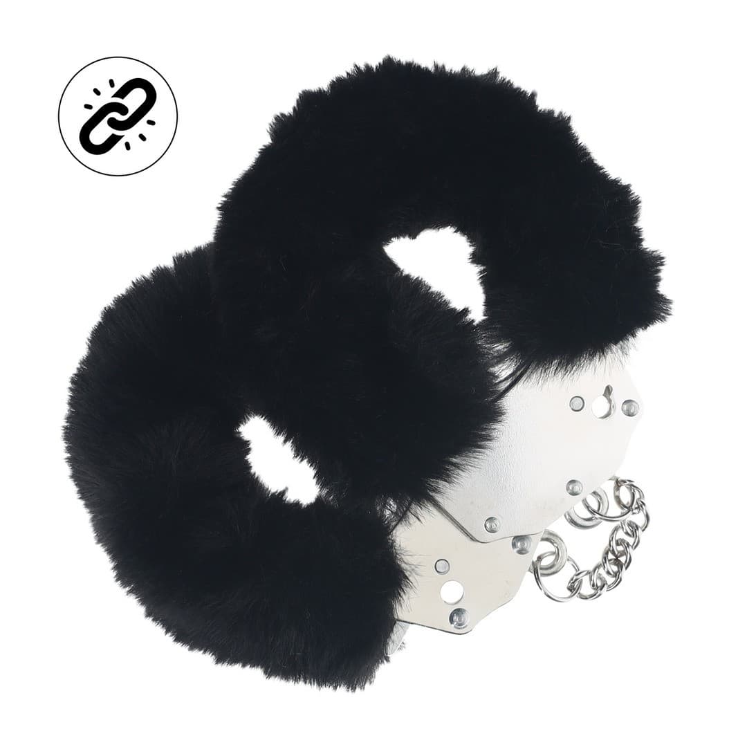 Algemas Com Pelúcia Heavy-Duty Fluffy Pretas Ouch!