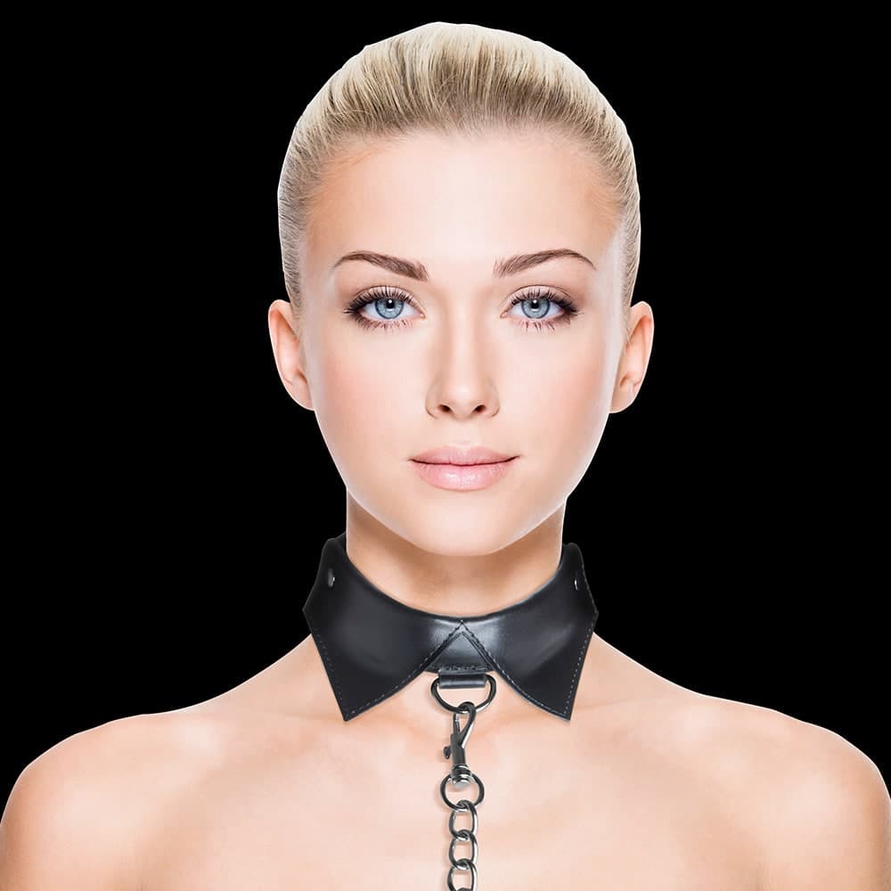 Shots Toys Ouch! Coleira com Trela Exclusive Collar With Leash Preta