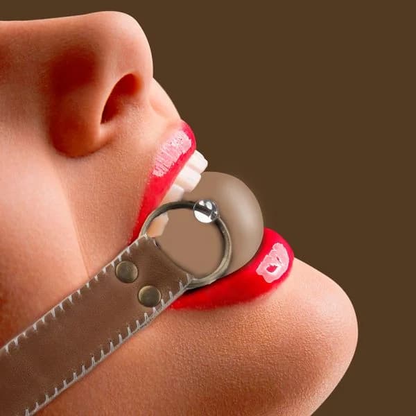Shots Toys Ouch! Mordaça Solid Ball Gag Premium Castanha