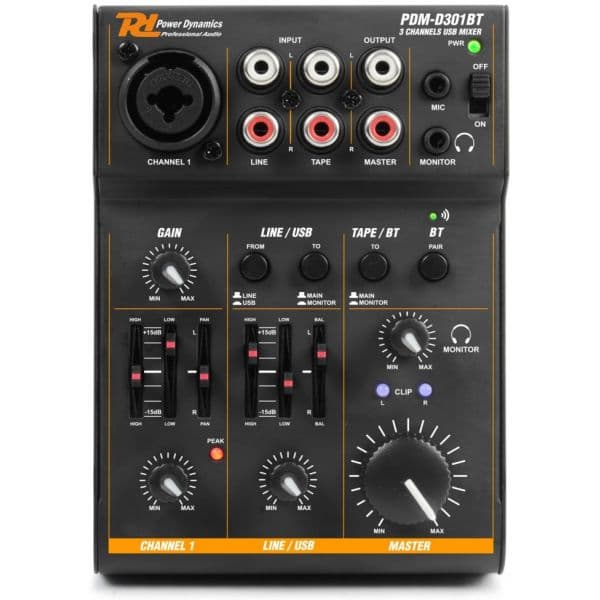 Power Dynamics Mesa de Mistura 3 Canais usb Bluetooth (PDM-D301BT) - 172.603