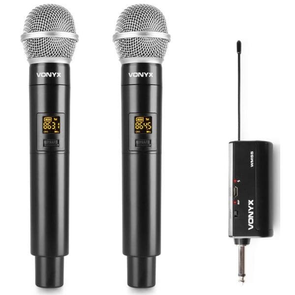 Vonyx Sistema 2x Microfones Mão UHF 10 Canais s/ Fios - WM552