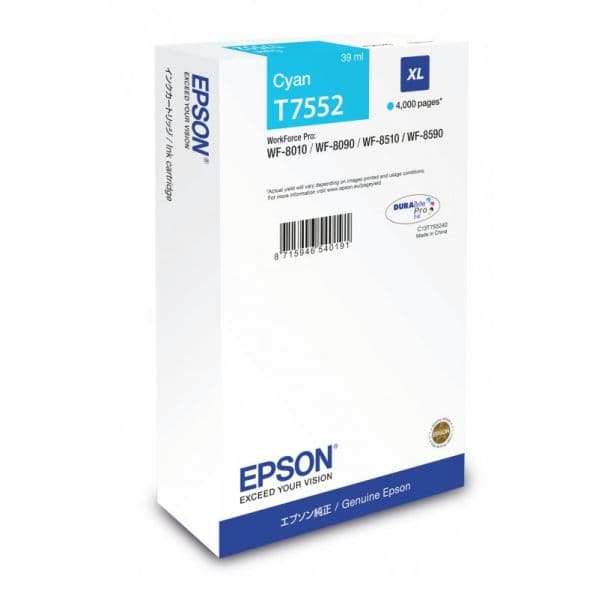 Tinteiro Epson L Ciano p/ WF-8xxx - C13T756240