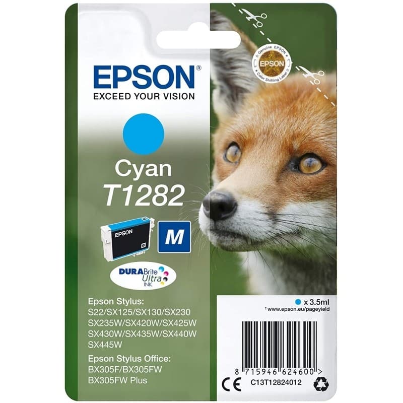 Tinteiro EPSON T1282 Ciano M - Stylus S22/SX42xW/BX305