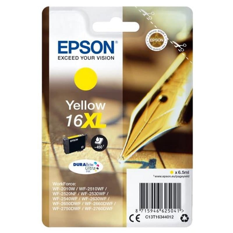 Tinteiro Epson 16XL de cor Amarela - MEGAONLINE