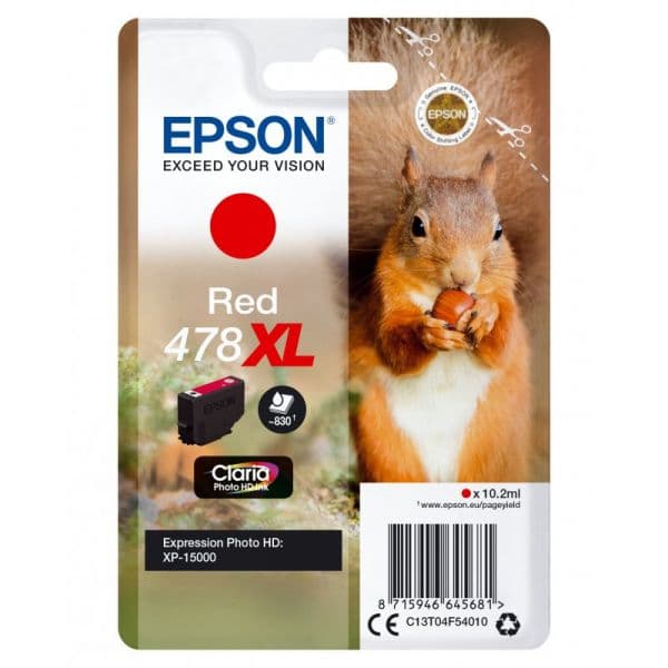 Tinteiro Epson 478XL Claria Photo HD Red - C13T04F54010