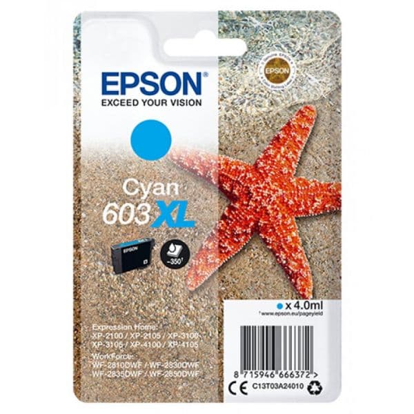 Tinteiro EPSON 603XL Cyan - C13T03A24010