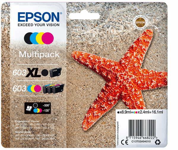 Tinteiro Epson Original Multipack 4-colours 603XL Ink