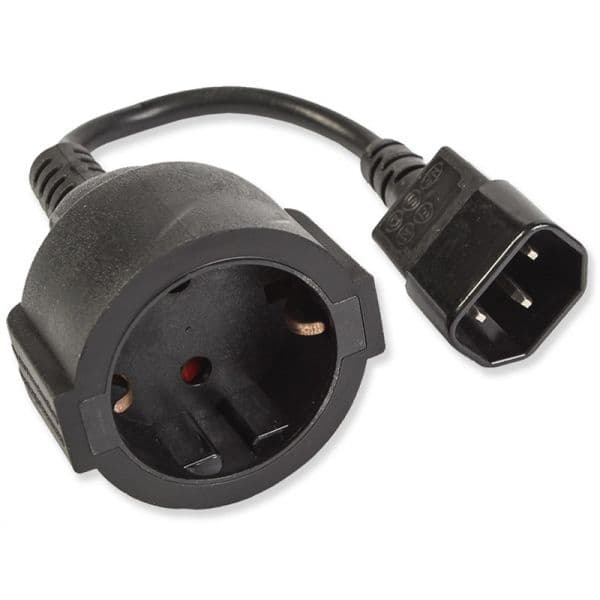 Gembird Adaptador Cabo de Alimentação C14 para Schuko Fêmea - PC-SFC14M-01