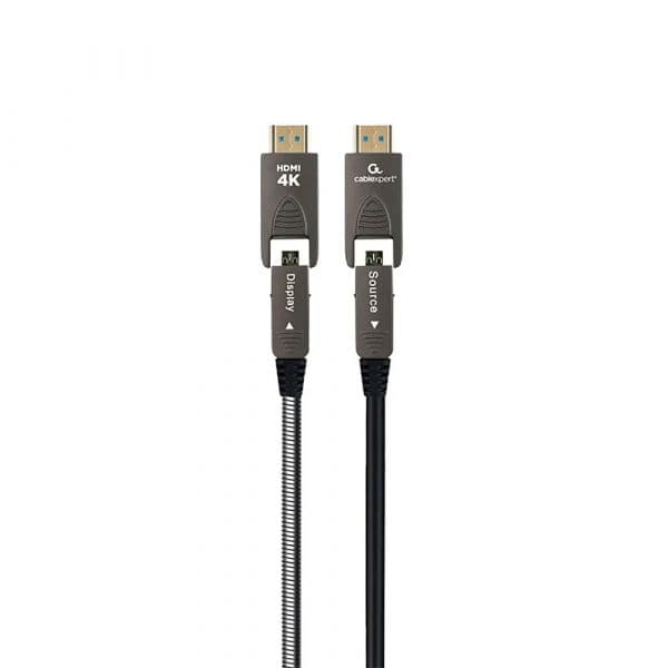 Gembird CCAP-HDMIDD-AOC-10M Cabo HDMI Alta Velocidade Ethernet Série Blindada AOC 10m Preto