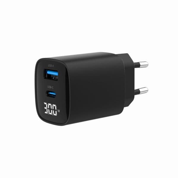Gembird Carregador PDQC30LCD 30W Black