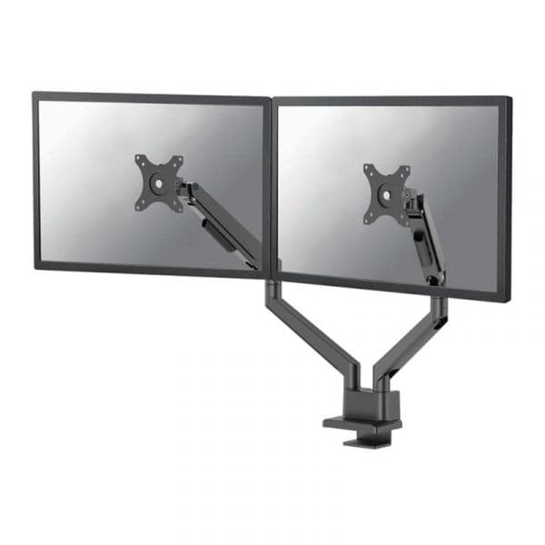 Neomounts DS70-250BL2 Suporte de Mesa Duplo para Monitores 17-32" com Mola a Gás, Topfix, Tope-a-180°, Preto