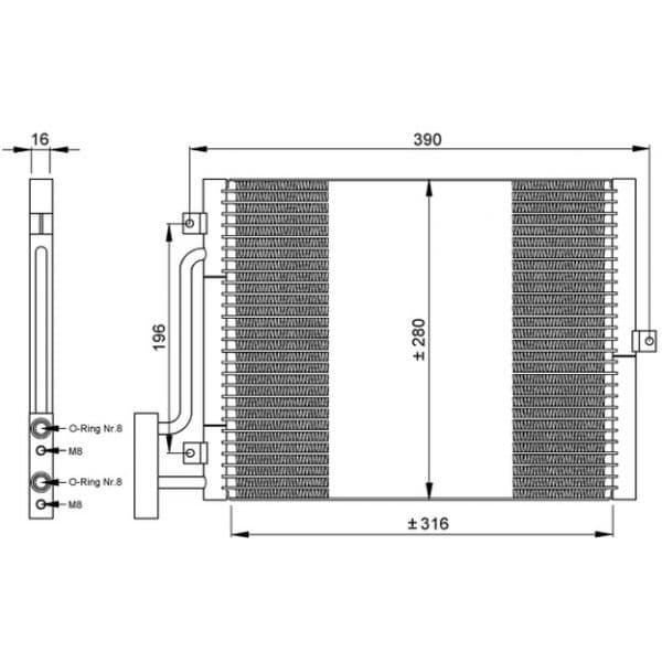 NRF - 35307 - Condensador, ar condicionado - 8718042021991
