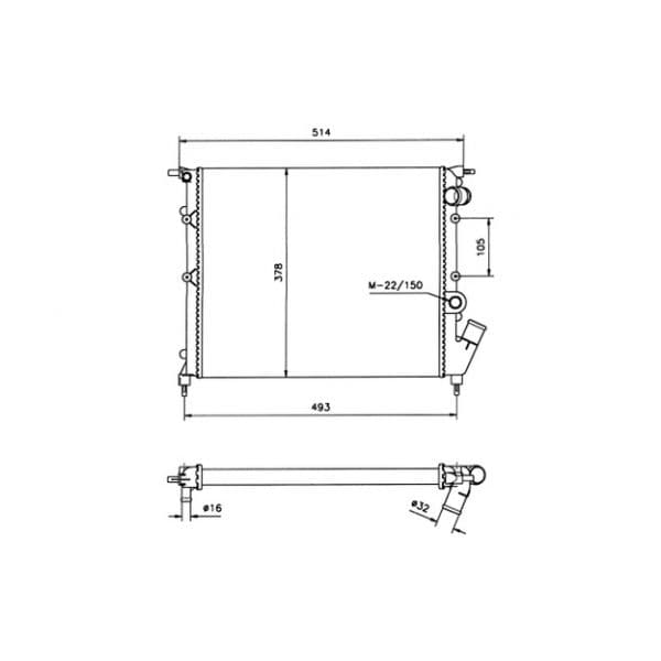 NRF - 58105 - Radiador, arrefecimento do motor - 8718042040381