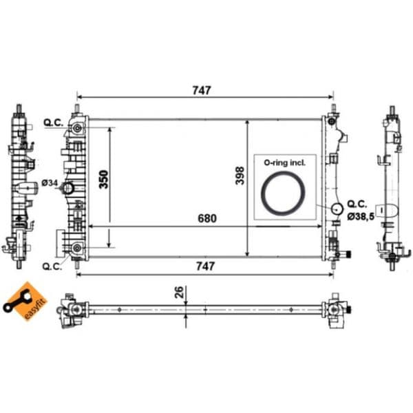 NRF - 53777 - Radiador, arrefecimento do motor - 8718042072993