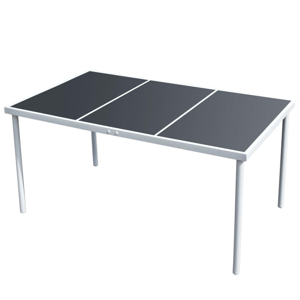 vidaXL Mesa de jardim 150x90x74 cm preto aço