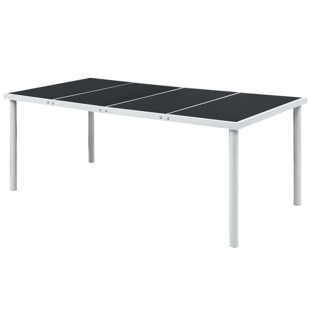 vidaXL Mesa de jardim 190x90x74 cm preto aço