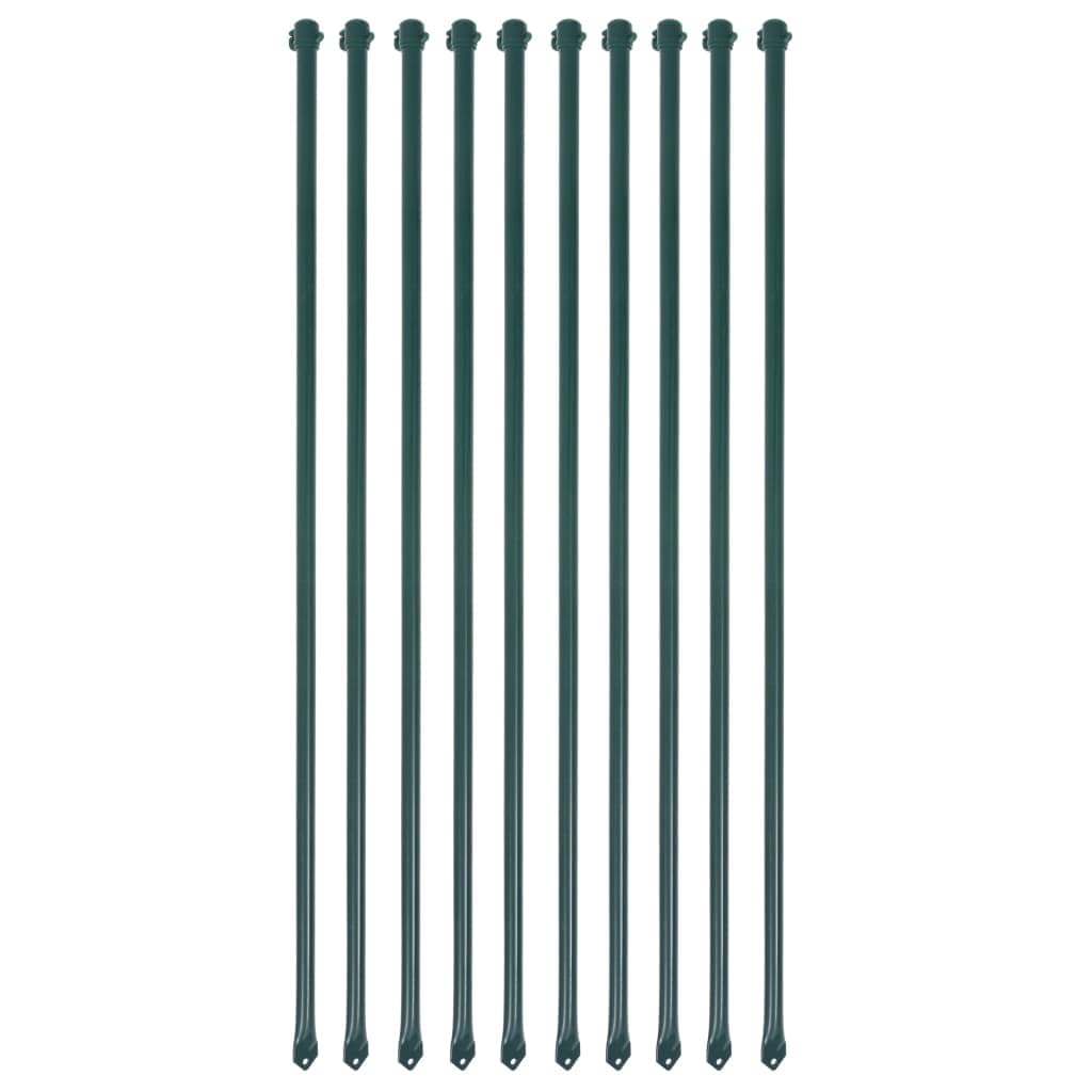 Postes de Jardim 10 Peças 1 m Metal Verde - 142309