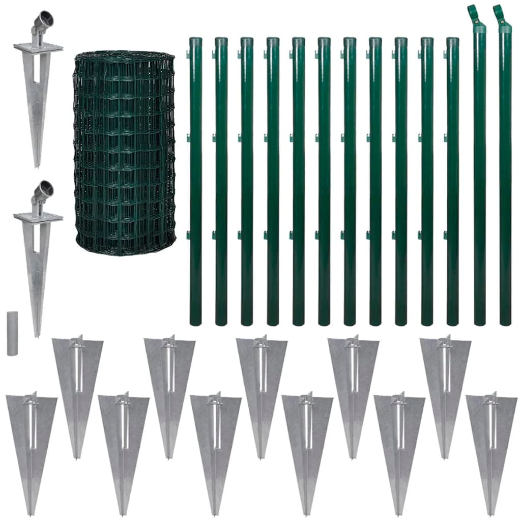 vidaXL Cerca 25x0,8 m aço verde