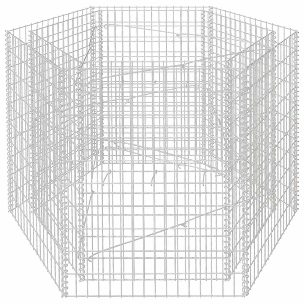 vidaXL Canteiro elevado/cesto gabião hexagonal 160x140x100 cm