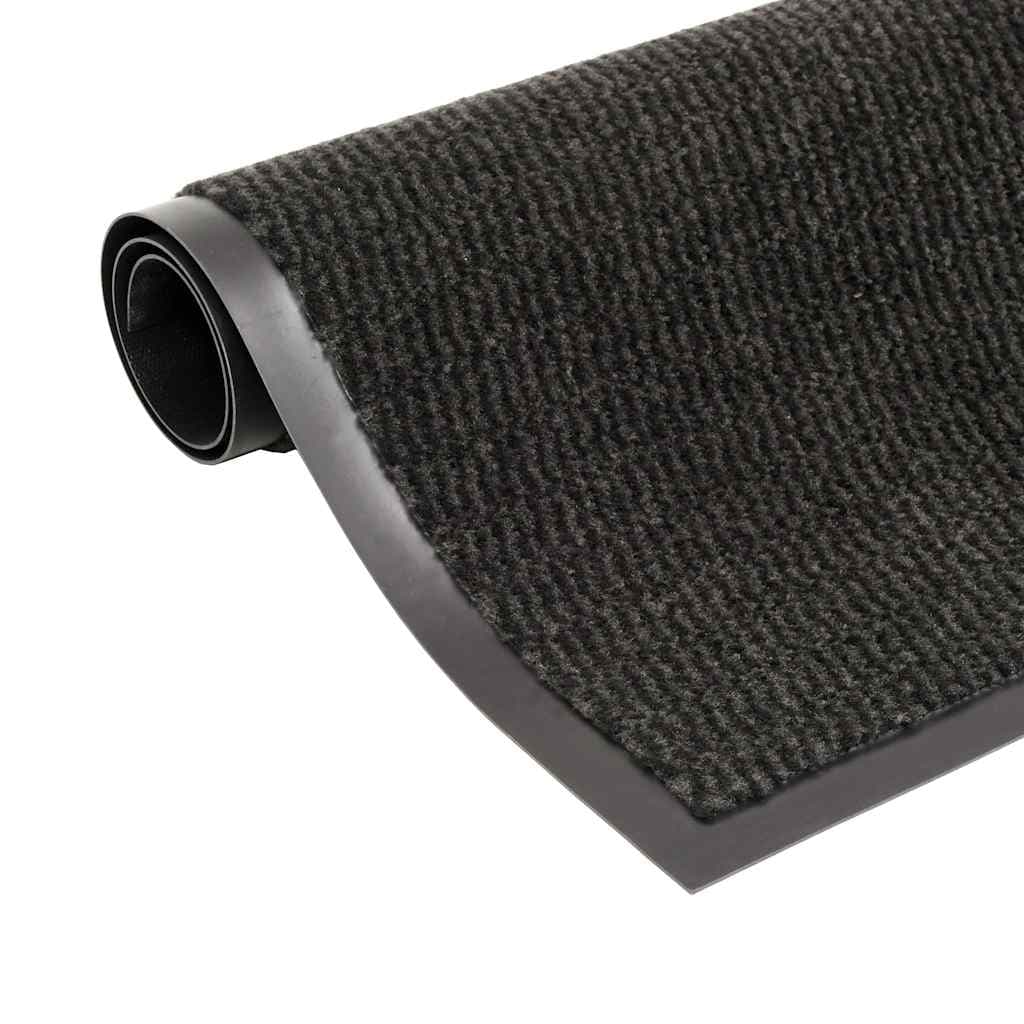 vidaXL Tapete controlo de pó retangular tufado 120x180 cm preto