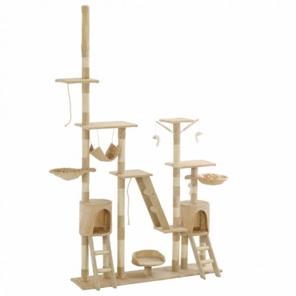 Árvore para Gatos com Postes Arranhadores Sisal 230-250 cm Bege - 170619