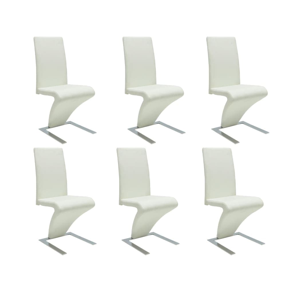 vidaXL Cadeiras de jantar 6 pcs couro artificial branco