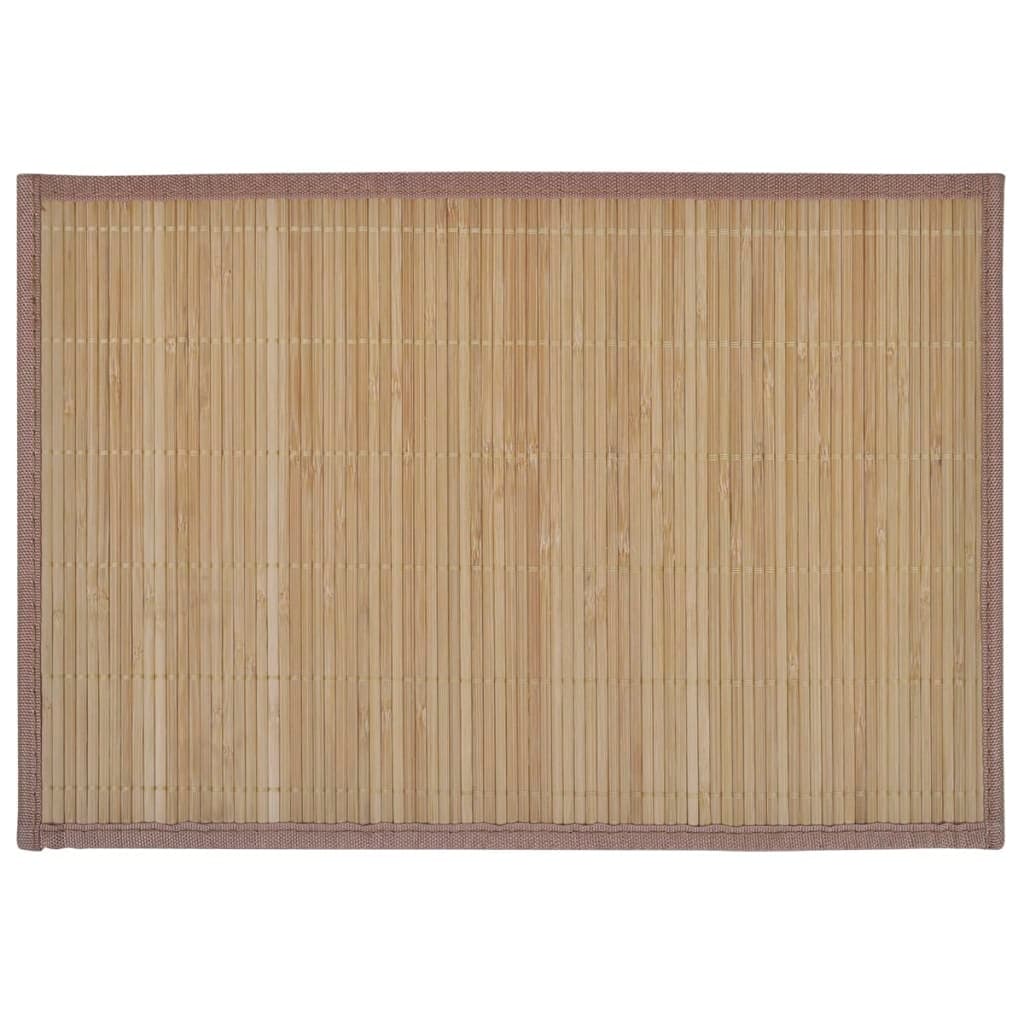 Individuais de mesa em bambu 6 pcs 30 x 45 cm castanho