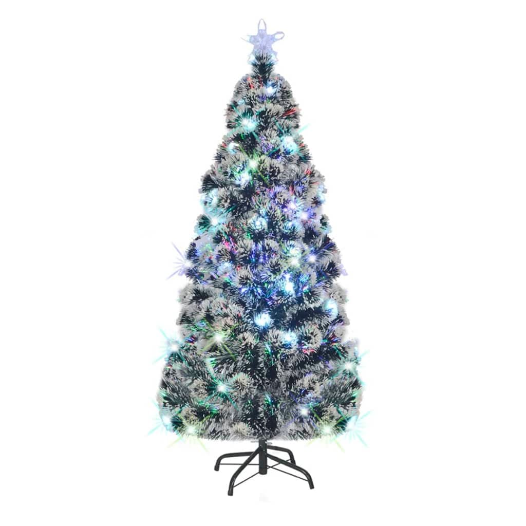 vidaXL Árvore de Natal pré-iluminada c/ suporte e LED 180 cm fibra ótica