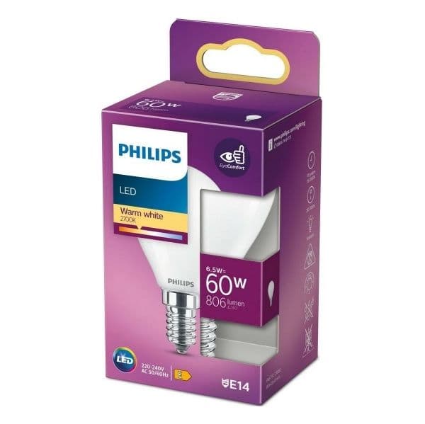 Philips Lâmpada led E14 6,5W 2700K 806 Lm - S7907782