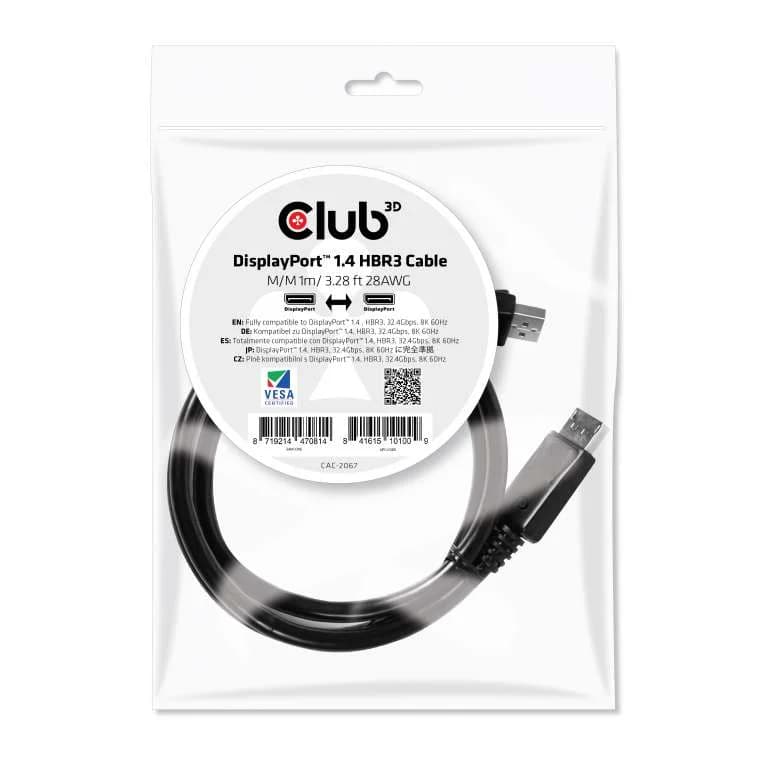 Cabo Club3D DisplayPort 1.4 HBR3 8K60Hz 1 Metro