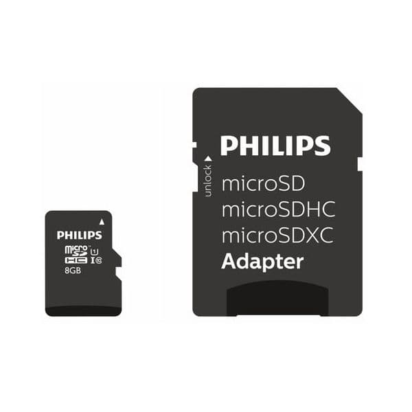 Philips Cartão Memória MicroSDHC Card 8GB Class 10 UHS-I U1 + Ad - FM08MP45B/00