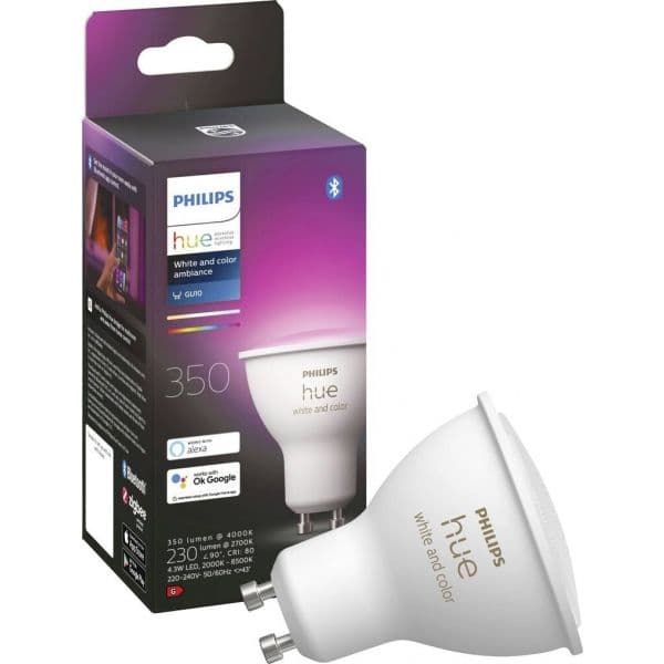 Philips Lâmpada led Inteligente GU10 Rgb + 4,3W Hue - S7808912