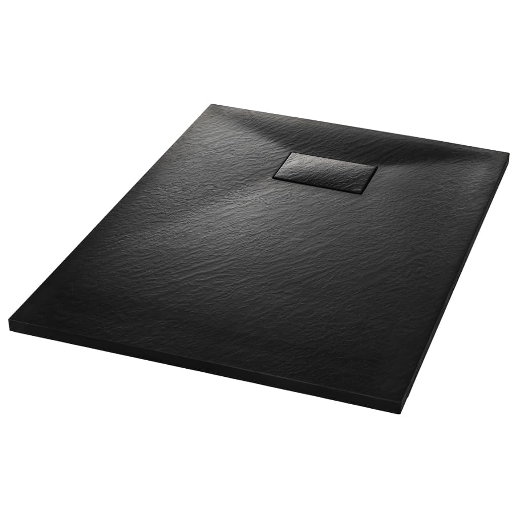 vidaXL Base de chuveiro SMC 100x70 cm preto