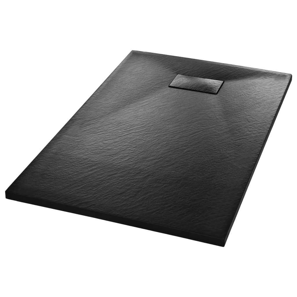 vidaXL Base de chuveiro SMC 100x80 cm preto