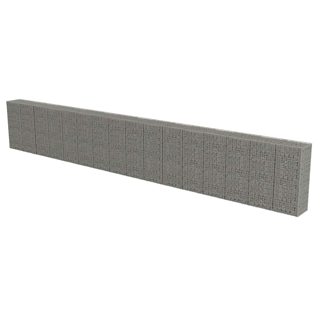 vidaXL Muro gabião com tampas aço galvanizado 900x50x150 cm