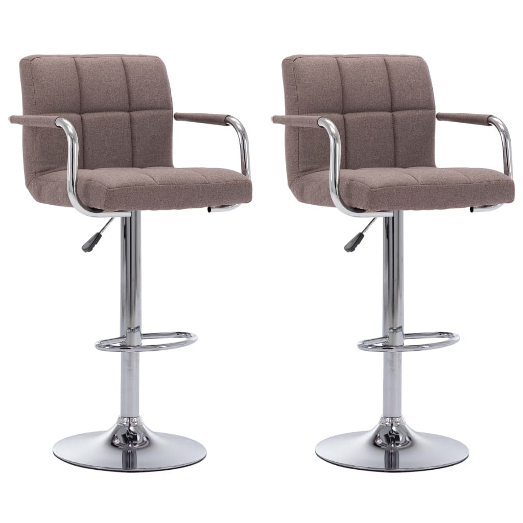 vidaXL Cadeiras de bar 2 pcs tecido cinzento-acastanhado