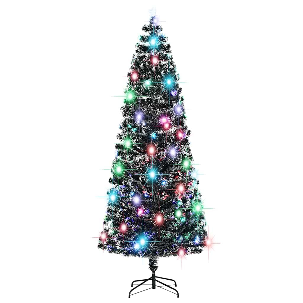 vidaXL Árvore de Natal pré-iluminada c/ suporte e LED 240 cm fibra ótica