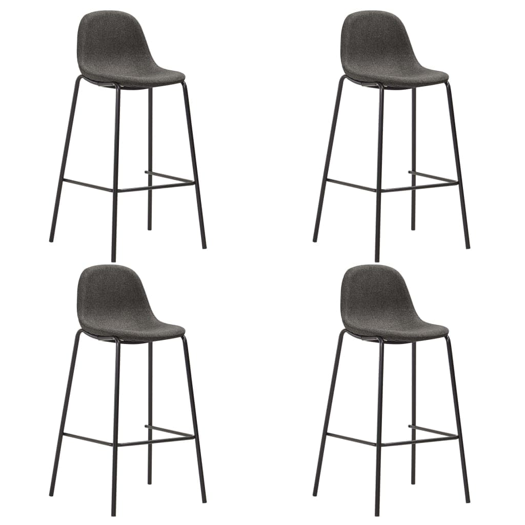 vidaXL Cadeiras de bar 4 pcs tecido cinzento-escuro