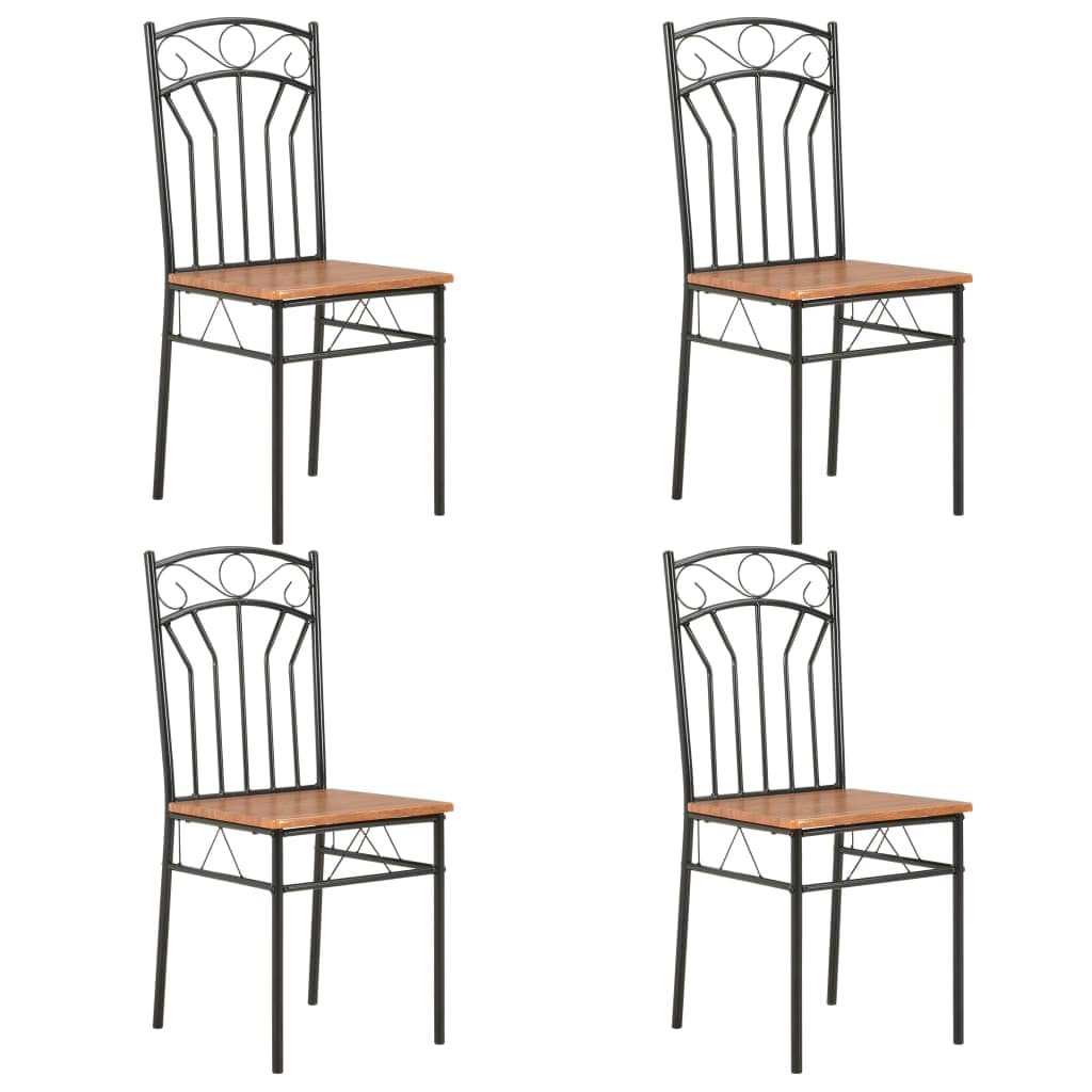 vidaXL Cadeiras de jantar 4 pcs MDF castanho