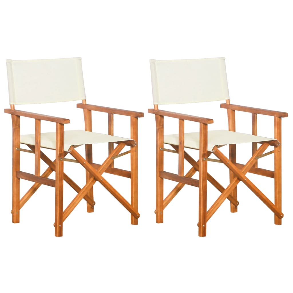 vidaXL Cadeiras de realizador 2 pcs madeira de acácia sólida