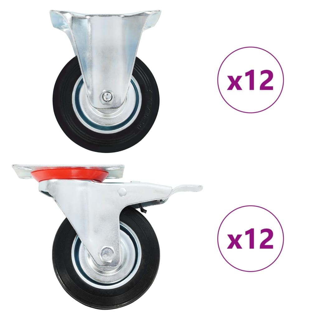 vidaXL 24 pcs rodas 100 mm