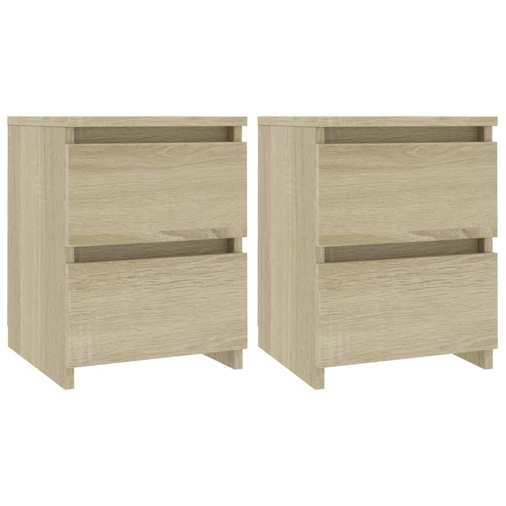 vidaXL Mesa de cabeceira 2 pcs 30x30x40 cm contrap. carvalho sonoma